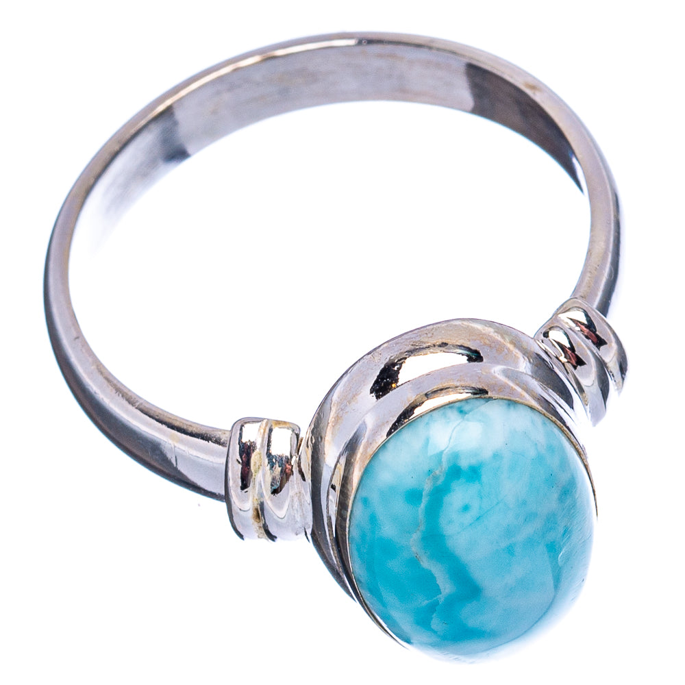 Rare Larimar Ring Size 9 (.925 Sterling Silver)