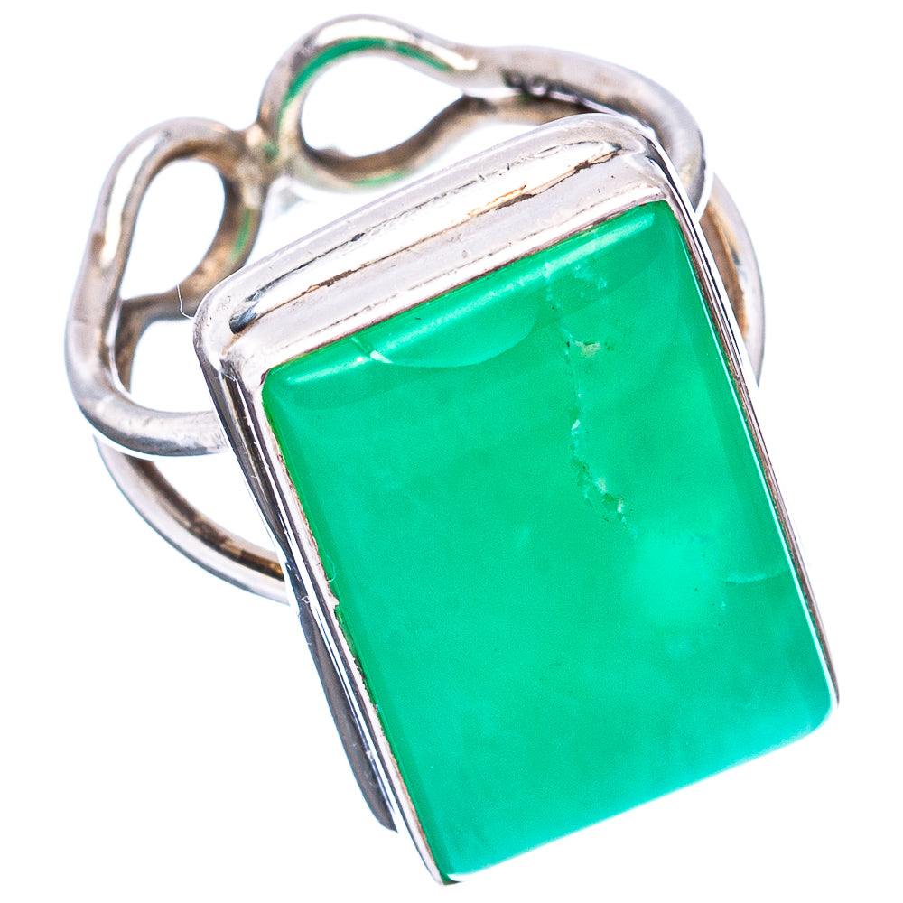 (Classic Series) Chrysoprase Ring Size 6 (.925 Sterling Silver)