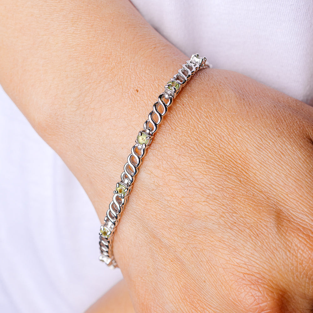 Peridot Bracelet 7 5/8" (925 Sterling Silver) B90380