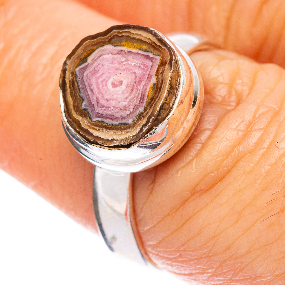 Rare Rhodochrosite Stalactite Ring Size 7 (925 Sterling Silver) R2980