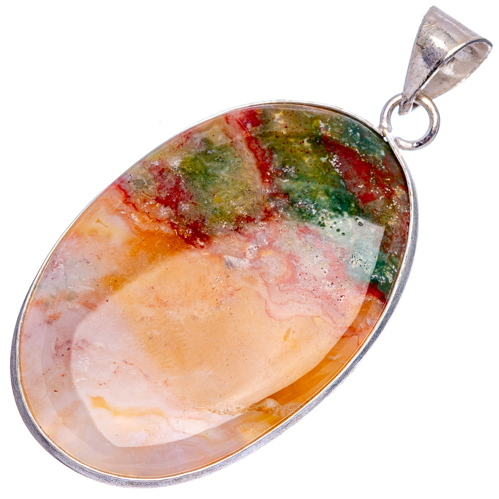 Bloodstone Pendant 2 1/8" (Silver Plated)