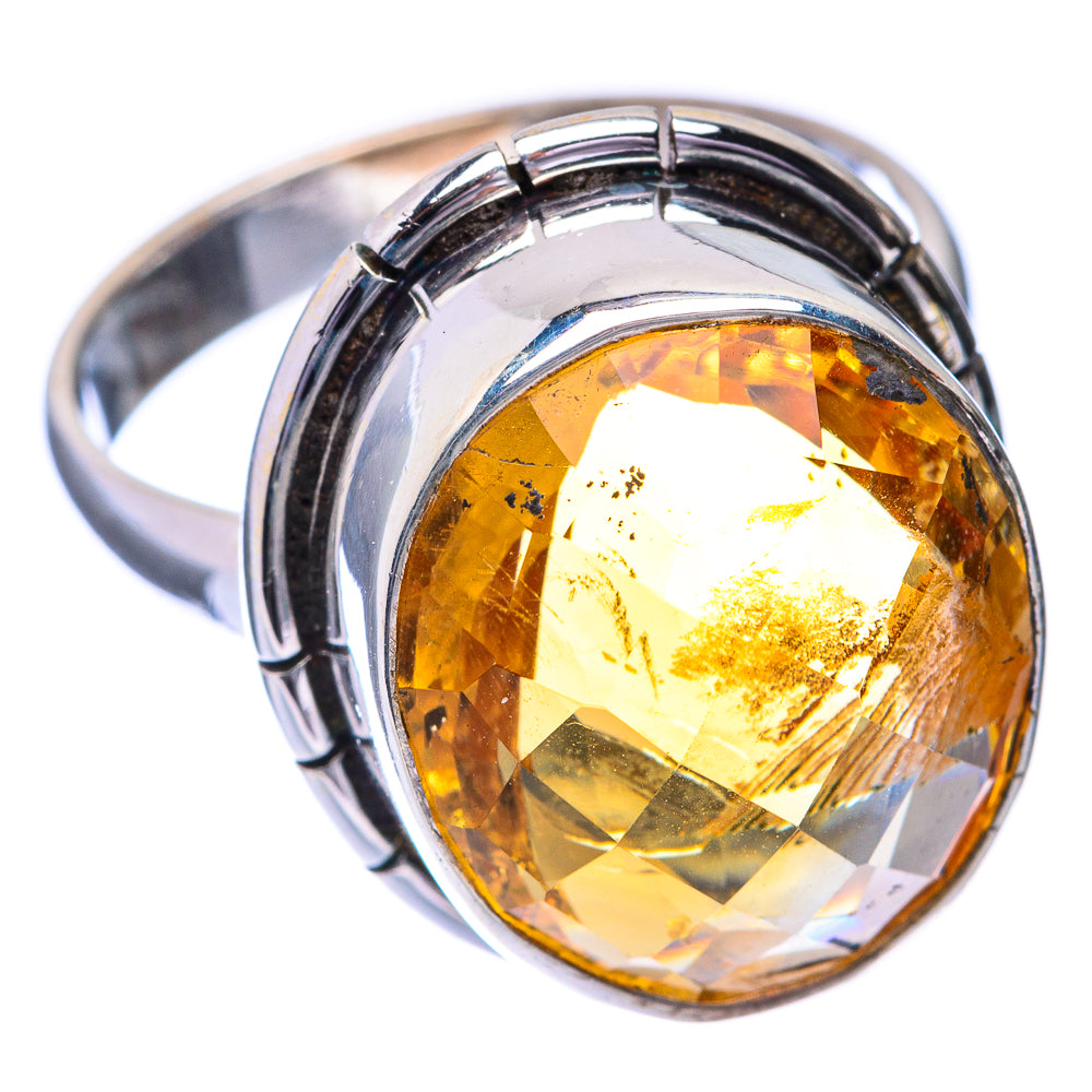 Faceted Citrine Ring Size 8 (925 Sterling Silver) R141487