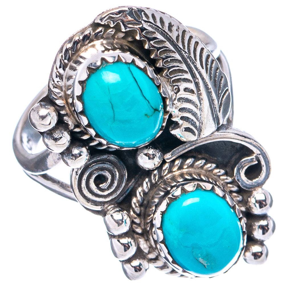 Native Style Mohave Turquoise Ring Size 5.75 (.925 Sterling Silver)