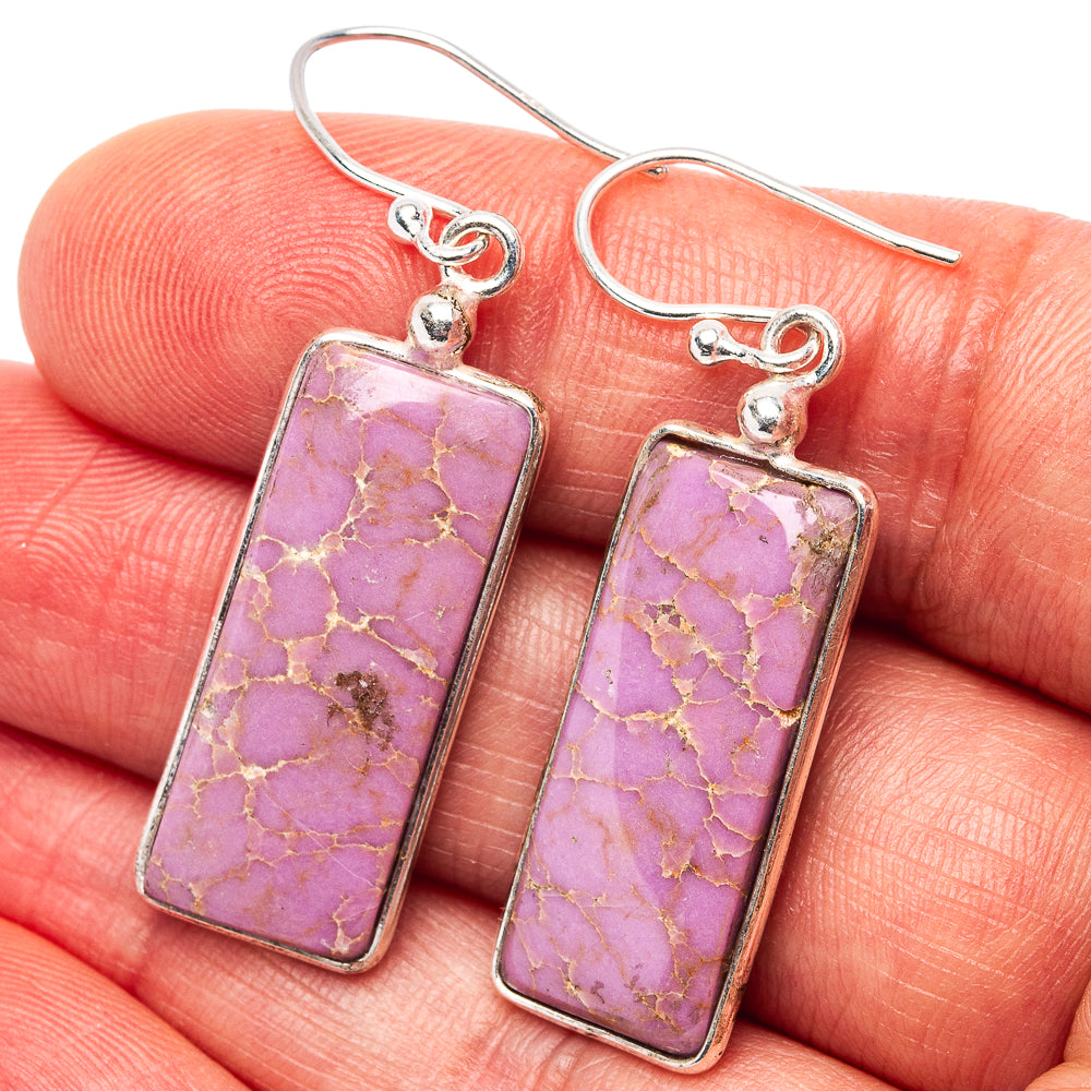 Phosphosiderite Earrings 1 5/8" (.925 Sterling Silver)
