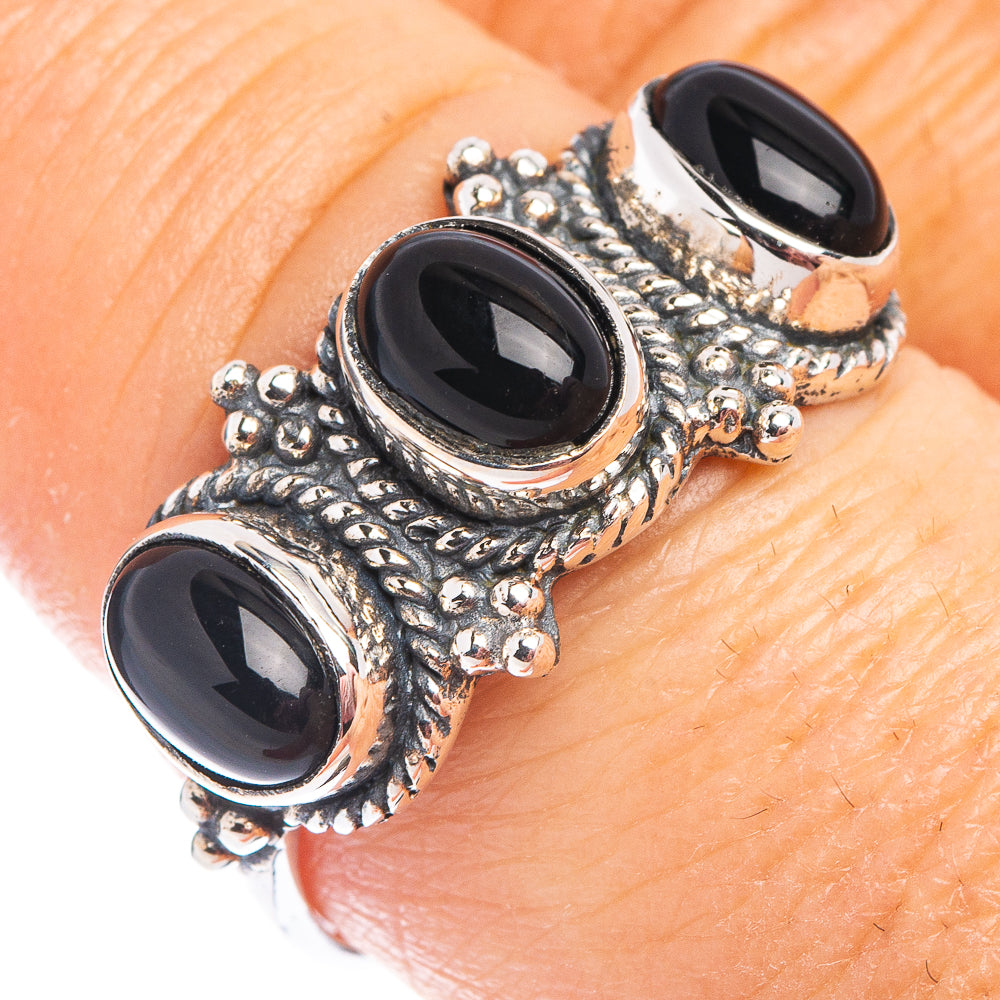 Black Onyx Ring Size 9 (.925 Sterling Silver)