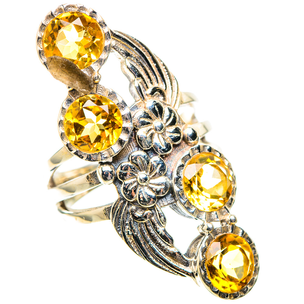 Large Faceted Citrine Ring Size 6 (925 Sterling Silver) RING138918