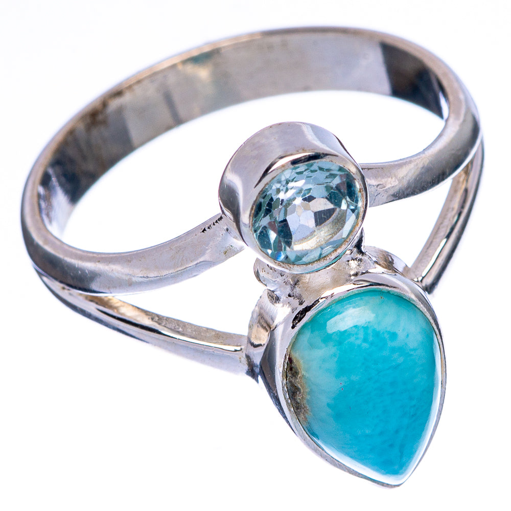Larimar, Blue Topaz Ring Size 7.75 (925 Sterling Silver) R146097