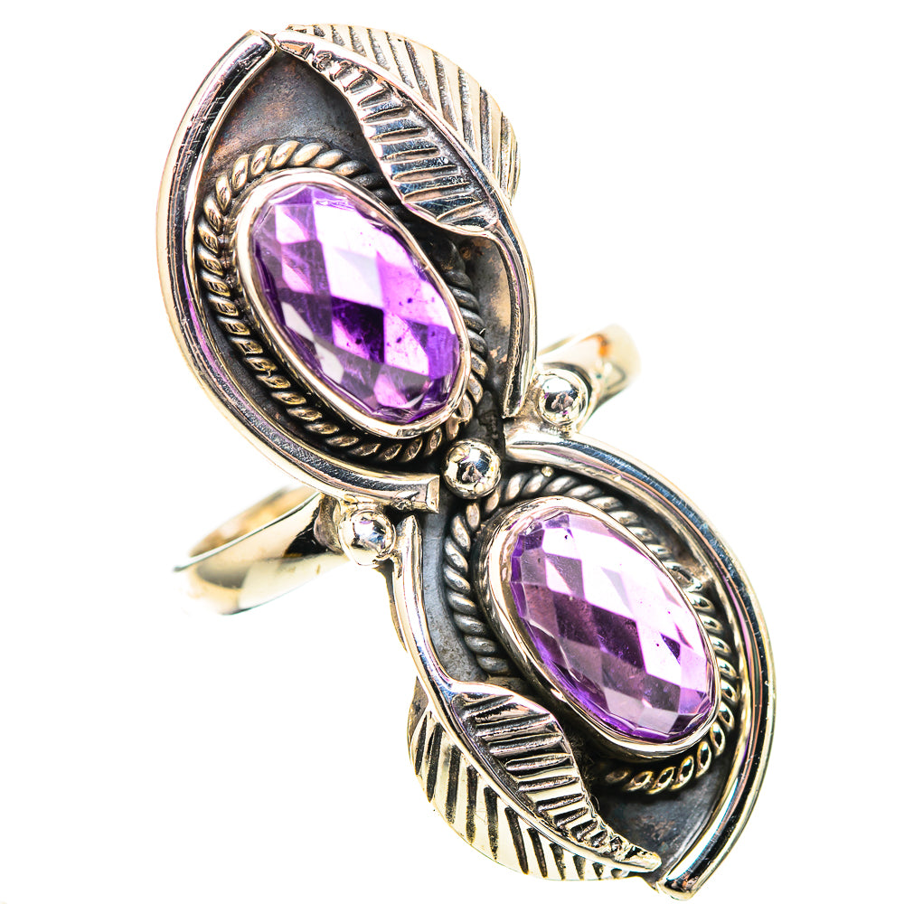 Large Faceted Amethyst Ring Size 7.25 (925 Sterling Silver) RING139107