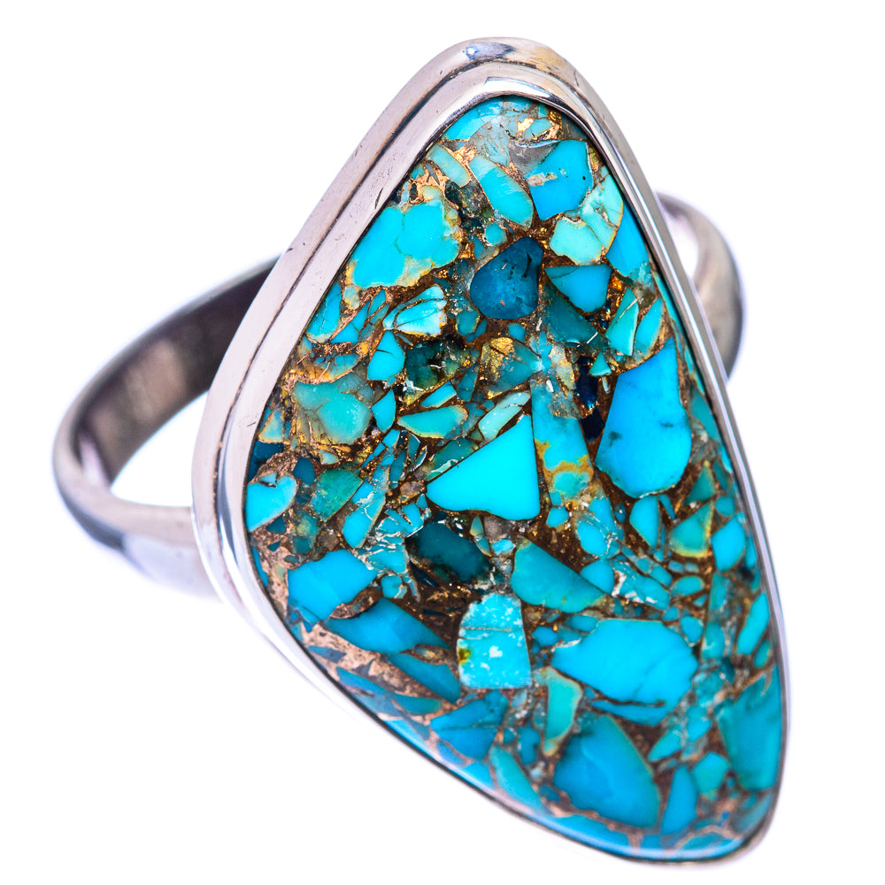 Large Blue Copper Composite Turquoise Ring Size 12 (925 Sterling Silver) R141074