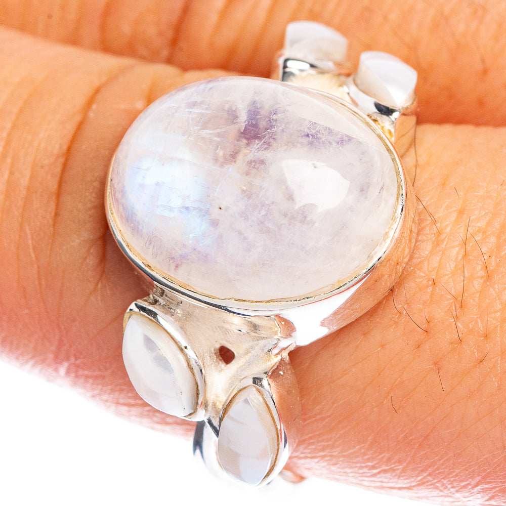 Rainbow Moonstone Ring Size 9 (925 Sterling Silver) R144274