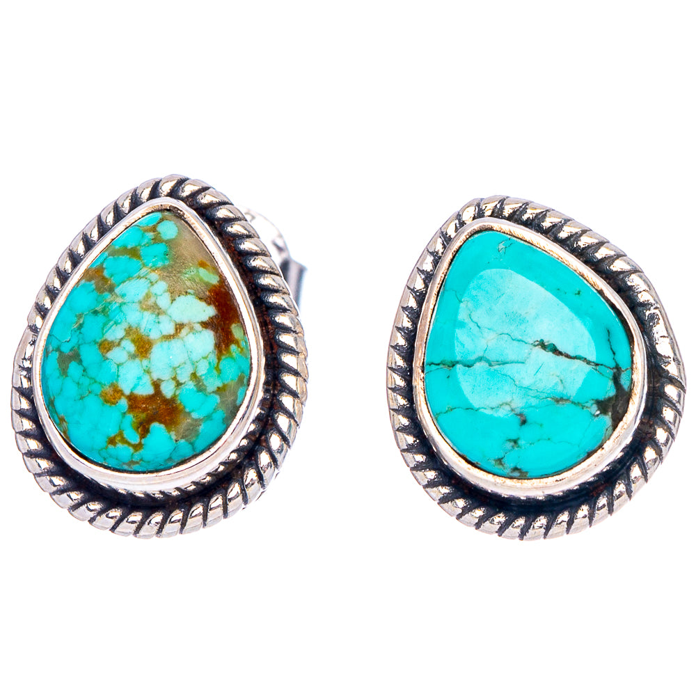 Rare Nevada Turquoise Earrings 1/2" (.925 Sterling Silver)