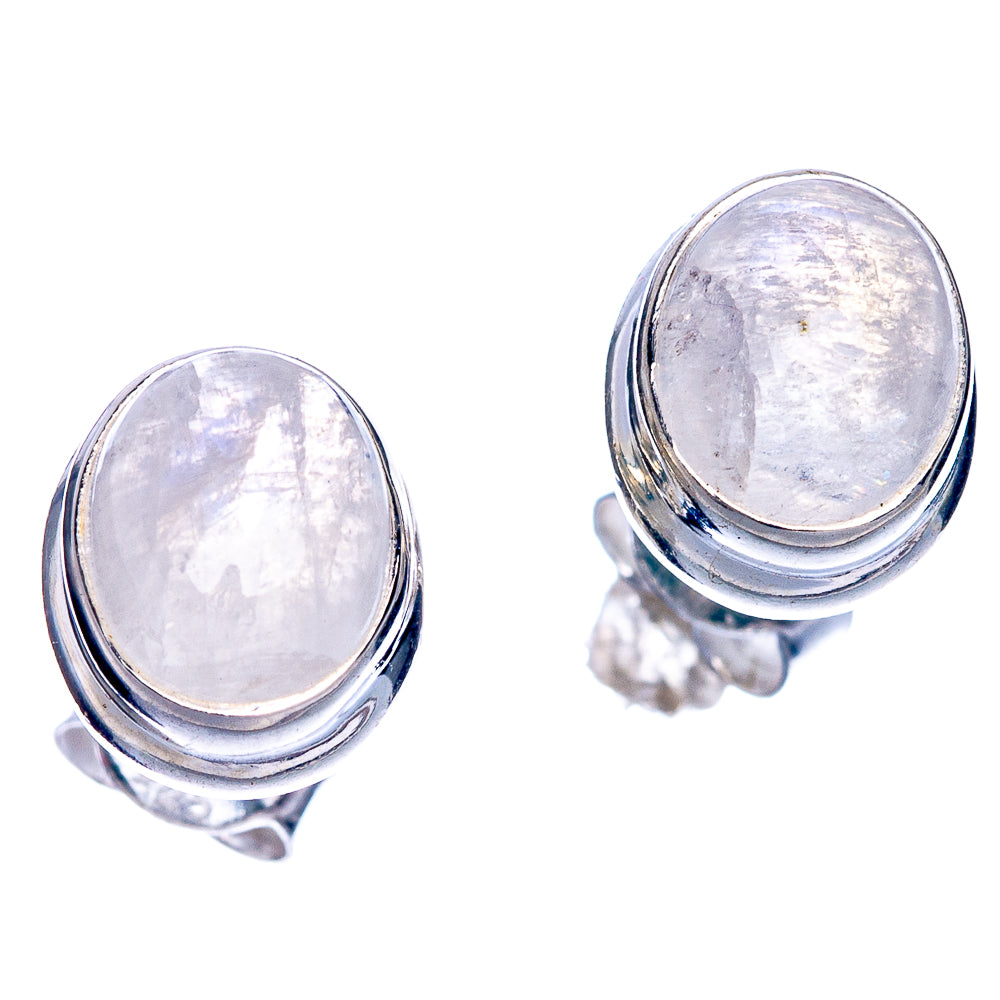 Rainbow Moonstone Earrings 3/8" (925 Sterling Silver) E433534