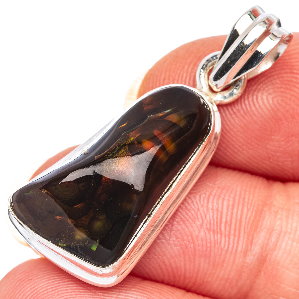 Rare Mexican Fire Agate Pendant 1 3/8" (925 Sterling Silver) P39969