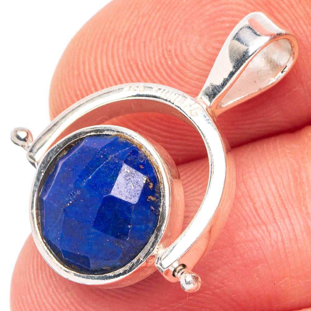 Lapis Lazuli 925 Sterling Silver Pendant 7/8" (925 Sterling Silver) P43629