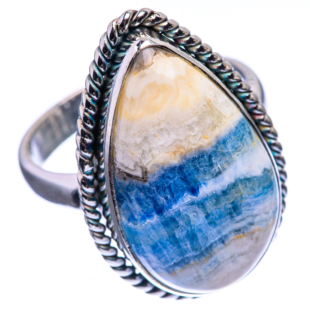 Blue Scheelite Ring Size 8.25 (925 Sterling Silver) R142149