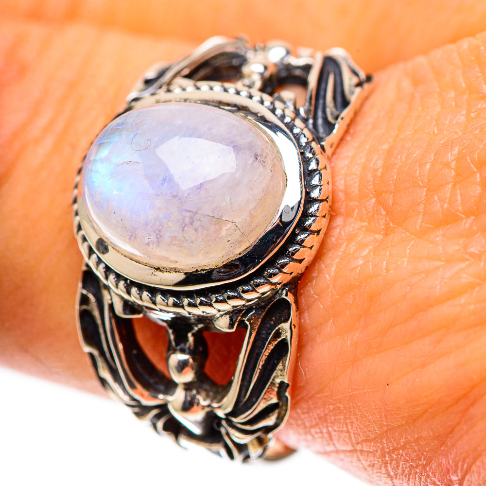 Rainbow Moonstone Ring Size 10 (925 Sterling Silver) RING138468