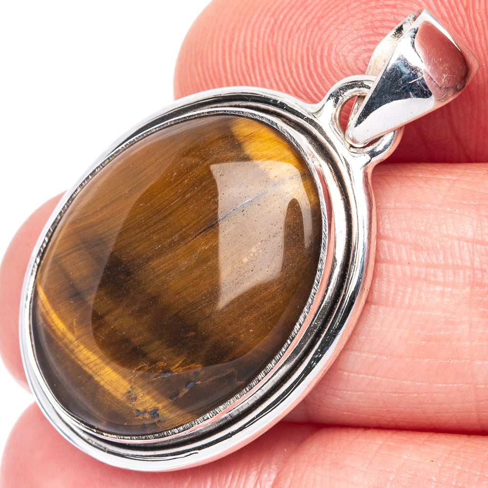 Tiger Eye Pendant 1 3/8" (925 Sterling Silver) P40936