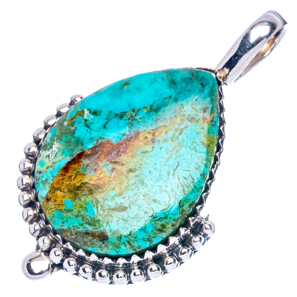 Rare Arizona Turquoise Pendant 1 3/8" (925 Sterling Silver) P42017