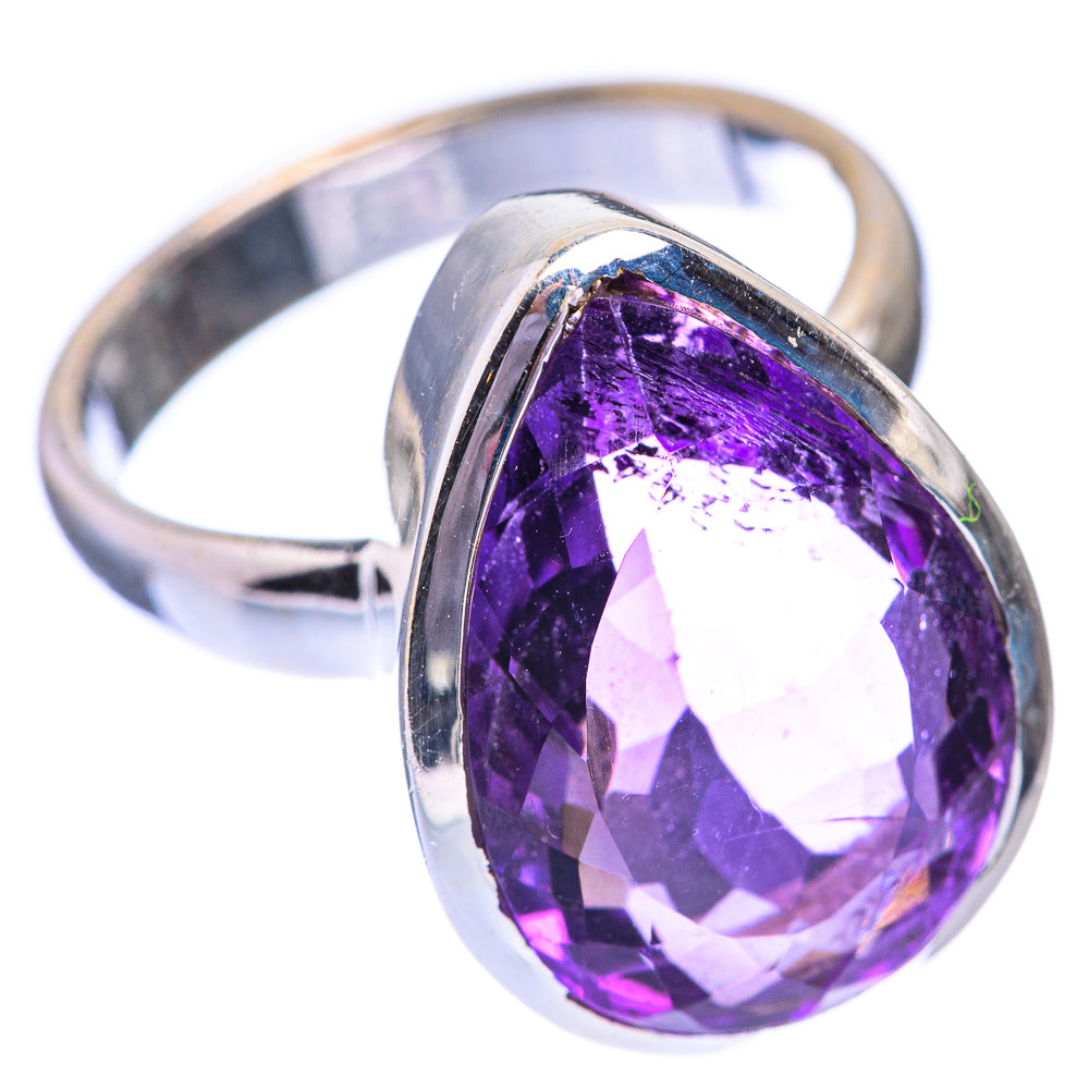 Faceted Amethyst Ring Size 8.25 (925 Sterling Silver) R140493