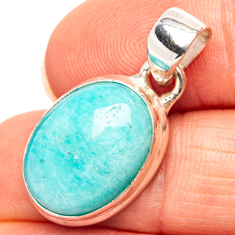 Amazonite Pendant 1 1/8" (.925 Sterling Silver)