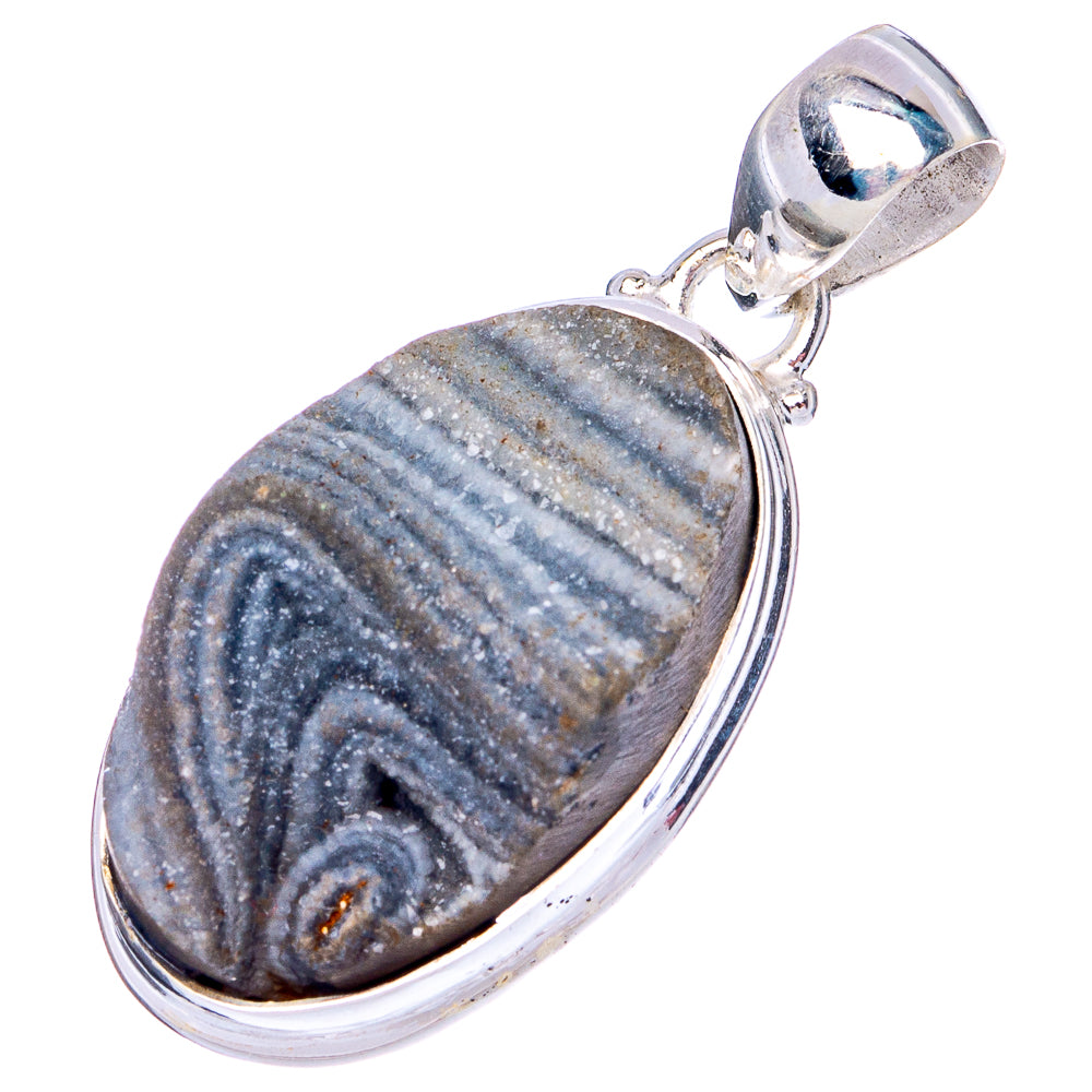 Desert Rose Druzy Pendant 1 1/2" (.925 Sterling Silver)