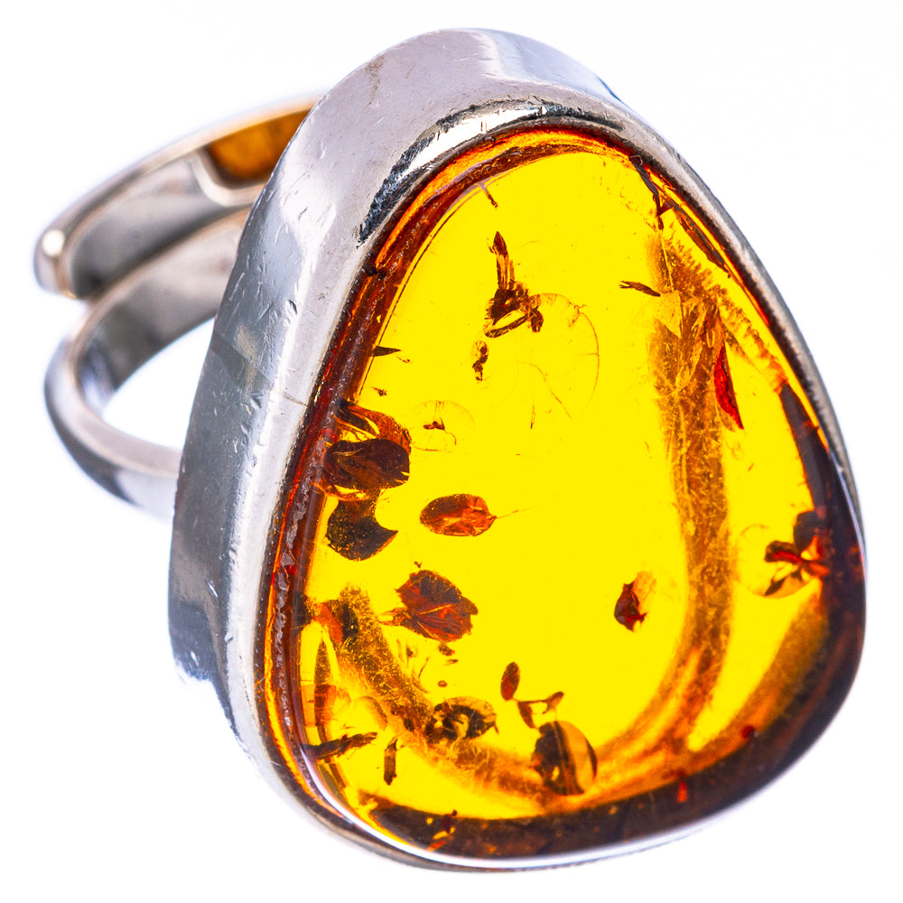 Baltic Amber Ring Size 6 Adjustable (925 Sterling Silver) R1877