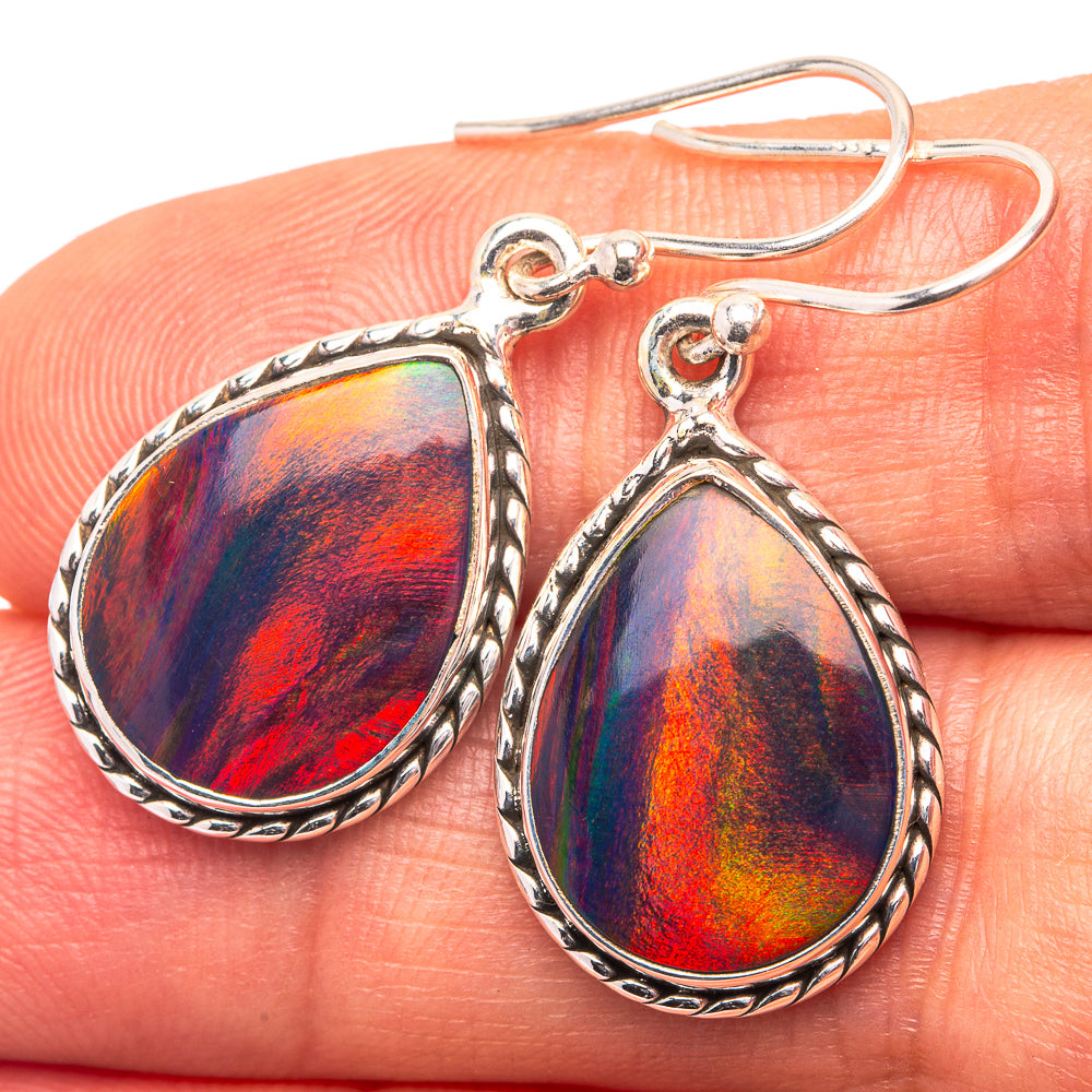 Aura Opal Earrings 1 3/8" (925 Sterling Silver) E432317