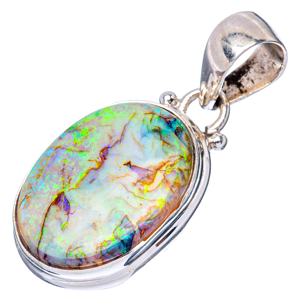 Rare Sterling Opal Pendant 1 1/4" (925 Sterling Silver) P42898