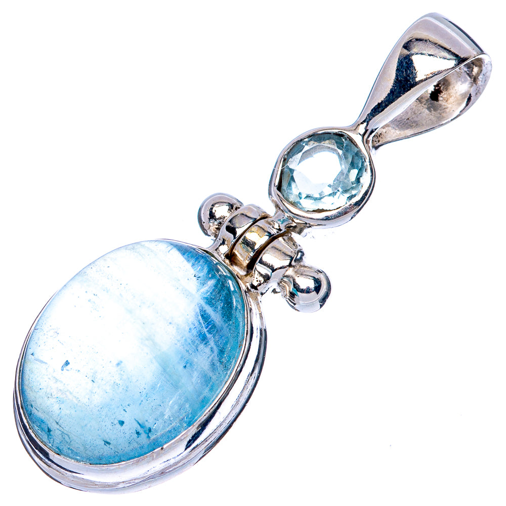 Aquamarine, Blue Topaz Pendant 1 1/4" (925 Sterling Silver) P42747