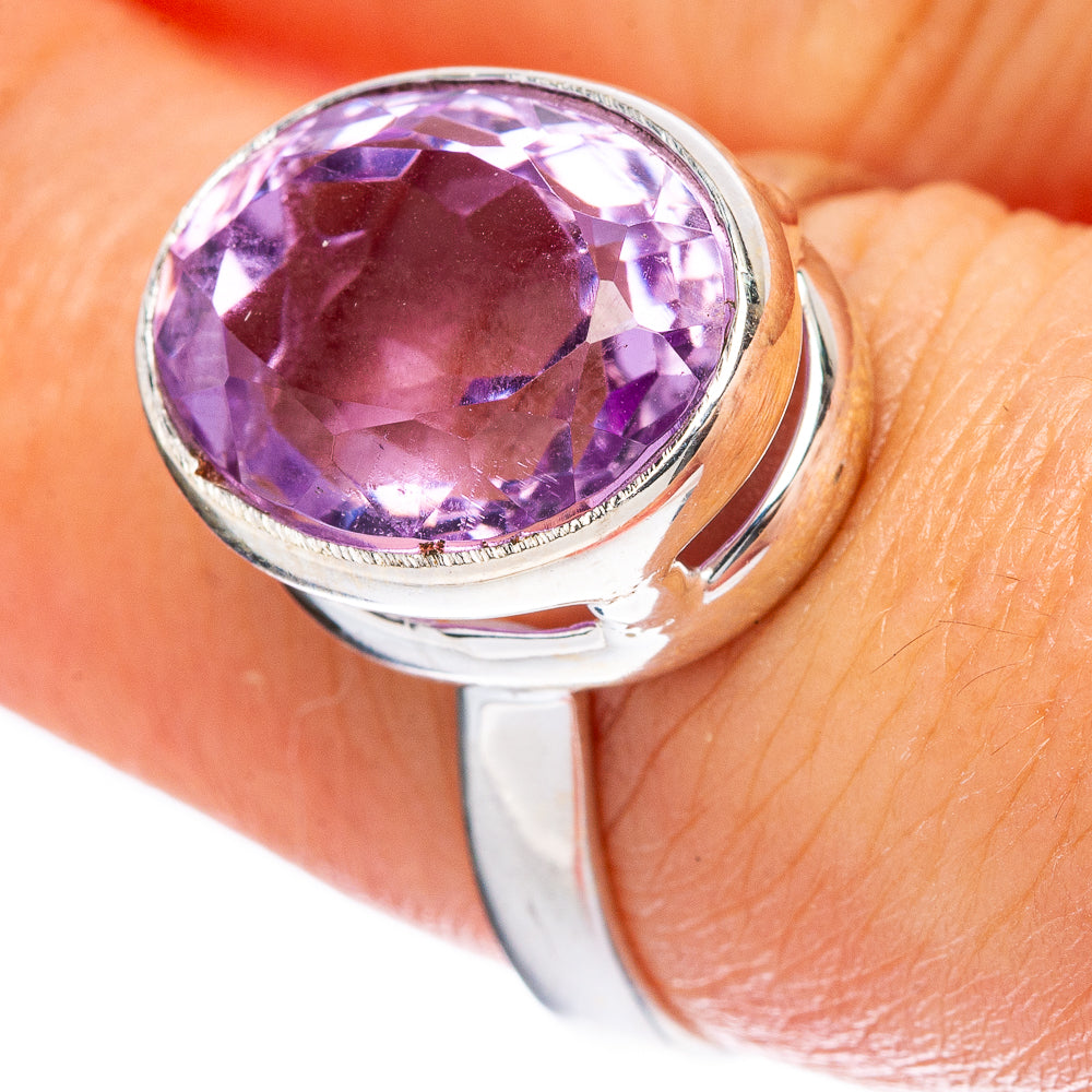 Faceted Amethyst Ring Size 7 (925 Sterling Silver) R4595