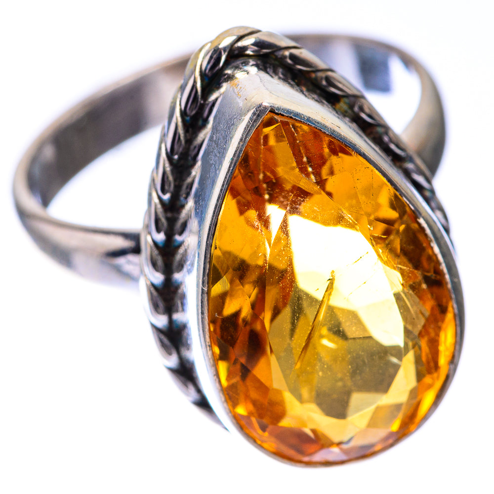 Faceted Citrine Ring Size 8.25 (925 Sterling Silver) R140760