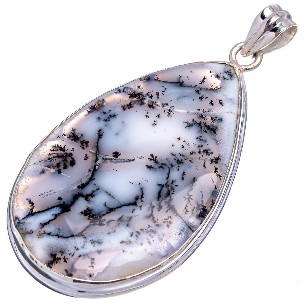 Dendritic Agate Pendant 2 1/8" (.925 Sterling Silver)