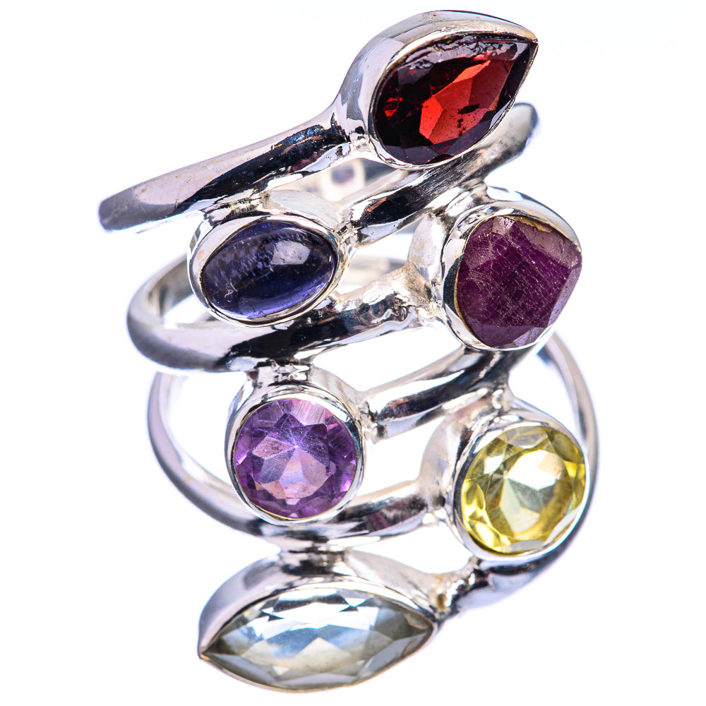 Garnet, Amethyst, Tanzanite, Citrine, Ruby Ring Size 6.75 (925 Sterling Silver) R142139
