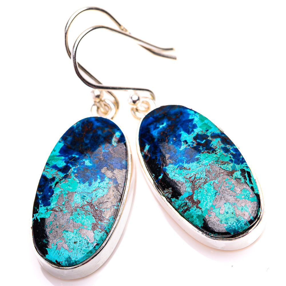 Shattuckite Earrings 1 1/2" (925 Sterling Silver) EARR432201