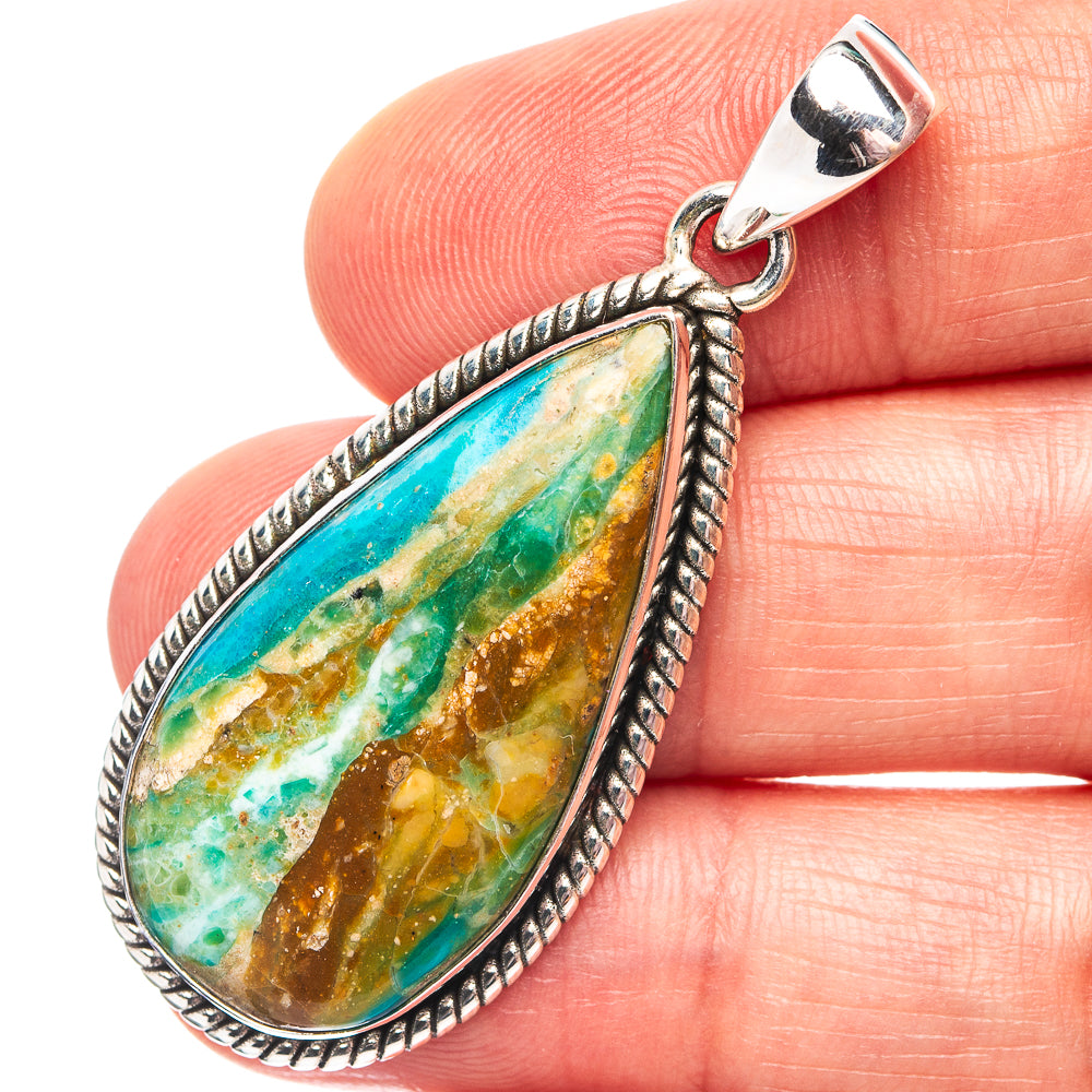 Premium Peruvian Opal Pendant 1 7/8" (.925 Sterling Silver)