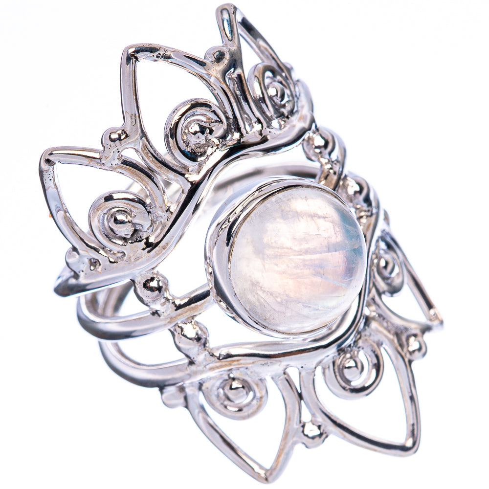 Premium Rainbow Moonstone Ring Size 6.5 (925 Sterling Silver) R3644