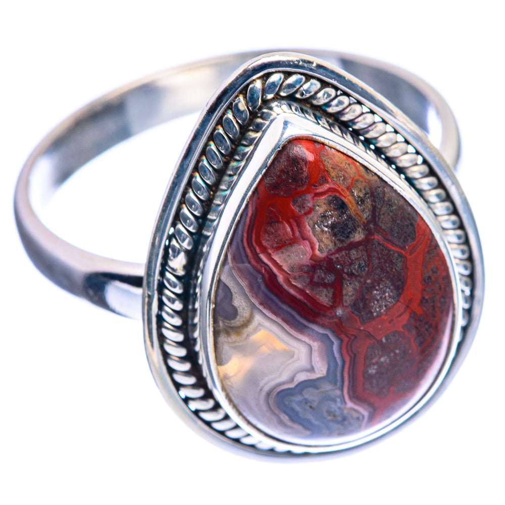 Crazy Lace Agate Ring Size 11.5 (925 Sterling Silver) R142410