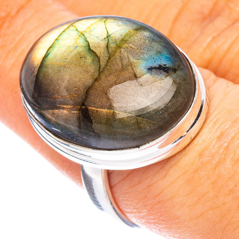 Labradorite Ring Size 8 (925 Sterling Silver) R7858