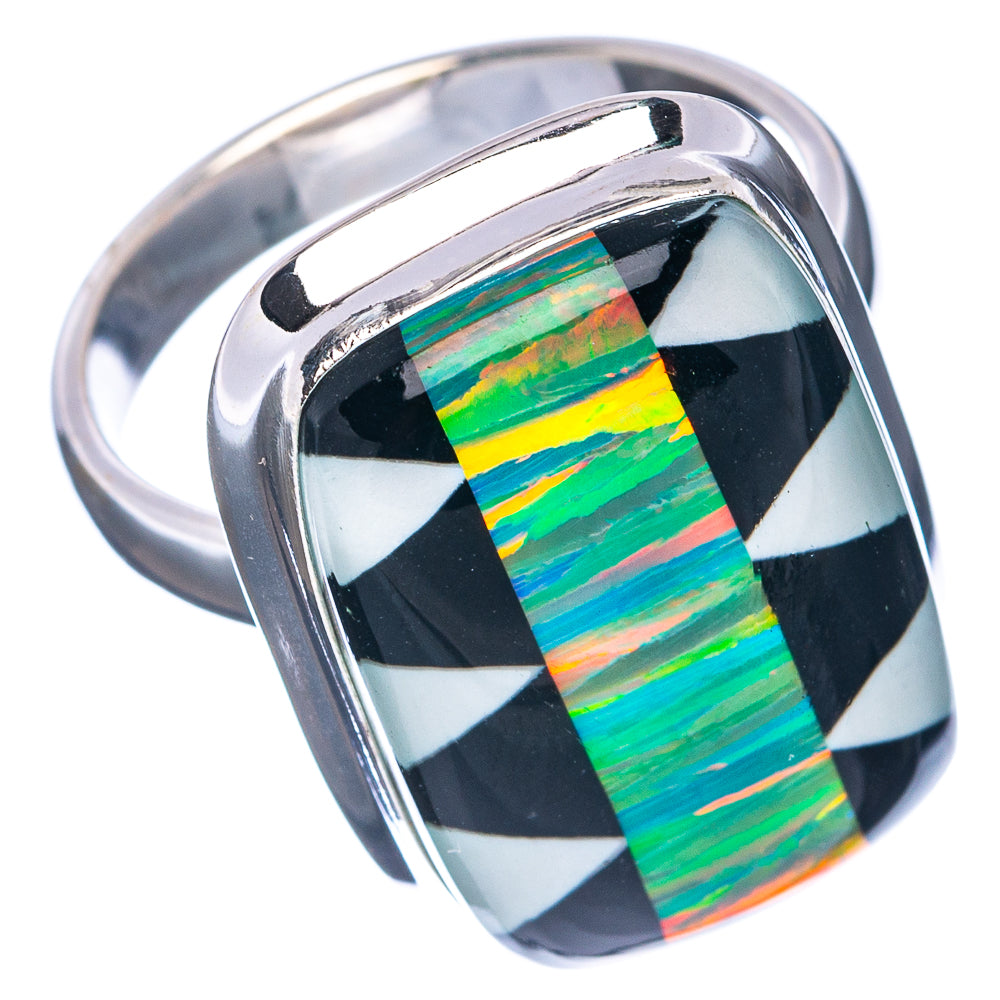 Premium Aura Opal Ring Size 9 (.925 Sterling Silver)