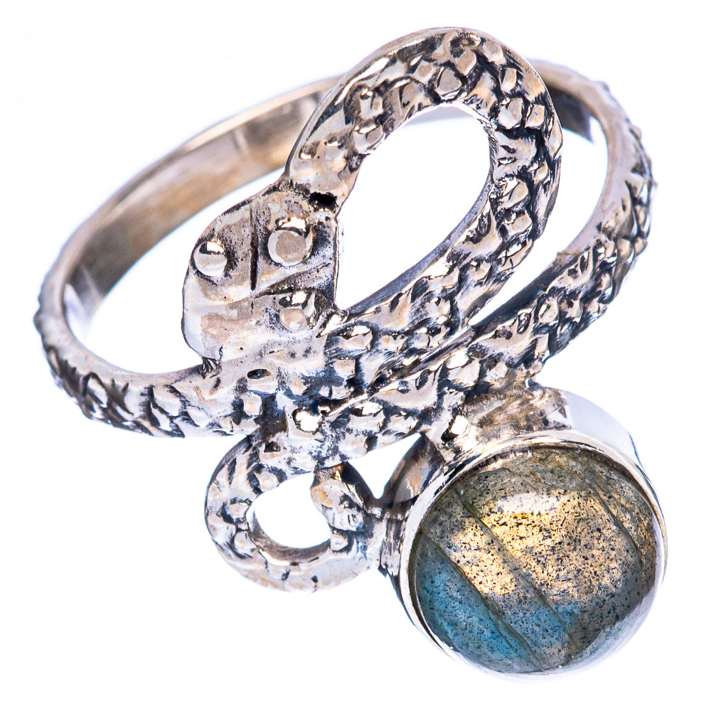 Value Labradorite Snake Ring Size 7.75 (925 Sterling Silver) R3319