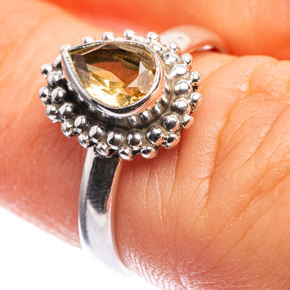 Faceted Citrine Dainty Ring Size 6 (925 Sterling Silver) R142571