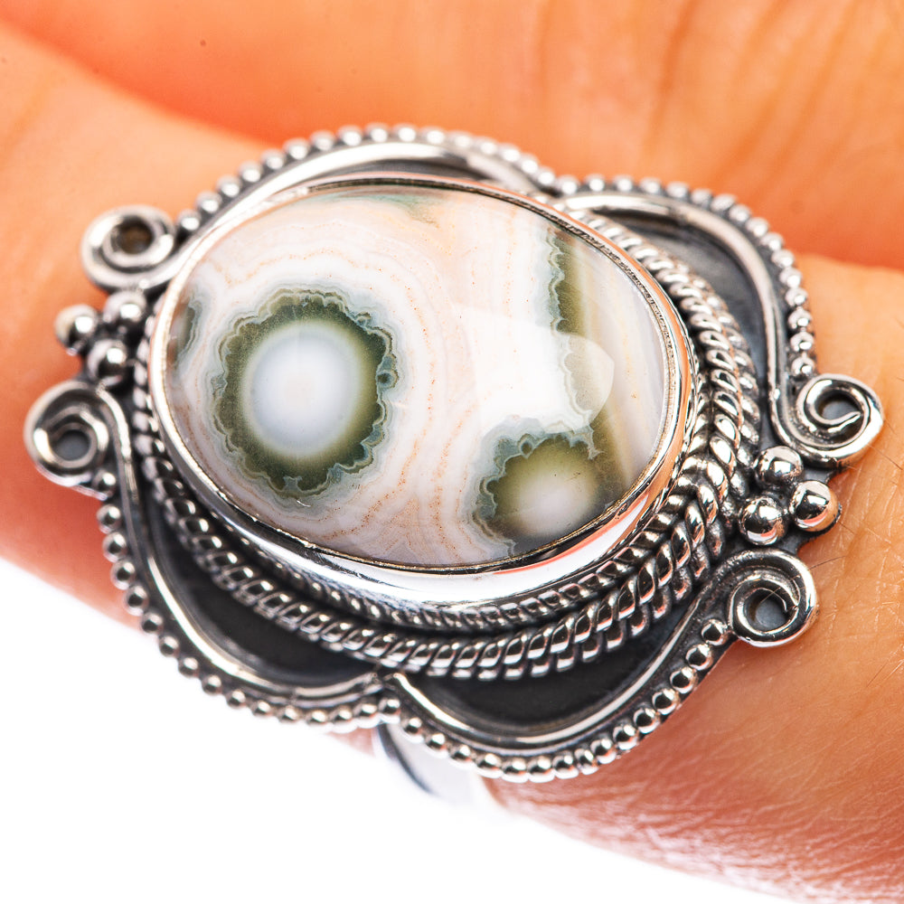 Ocean Jasper 925 Sterling Silver Ring Size 7.25