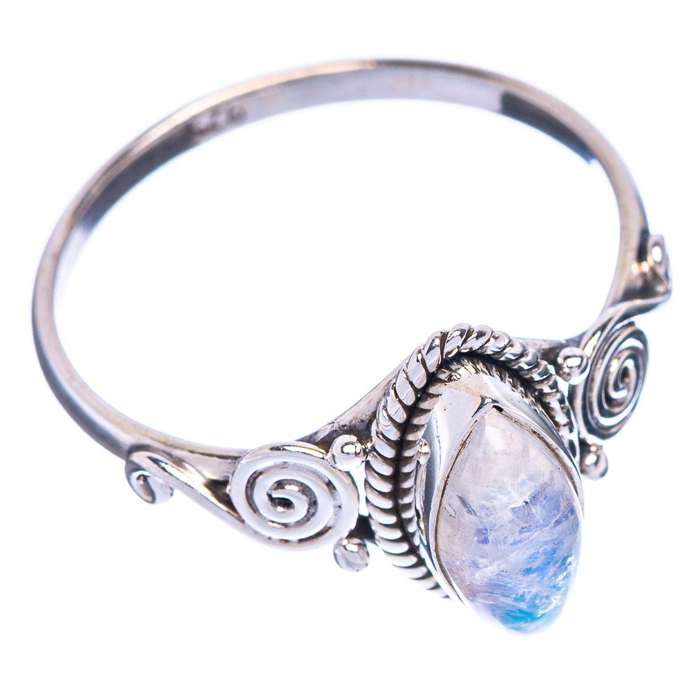 Rainbow Moonstone Dainty Ring Size 9 (925 Sterling Silver) R1174