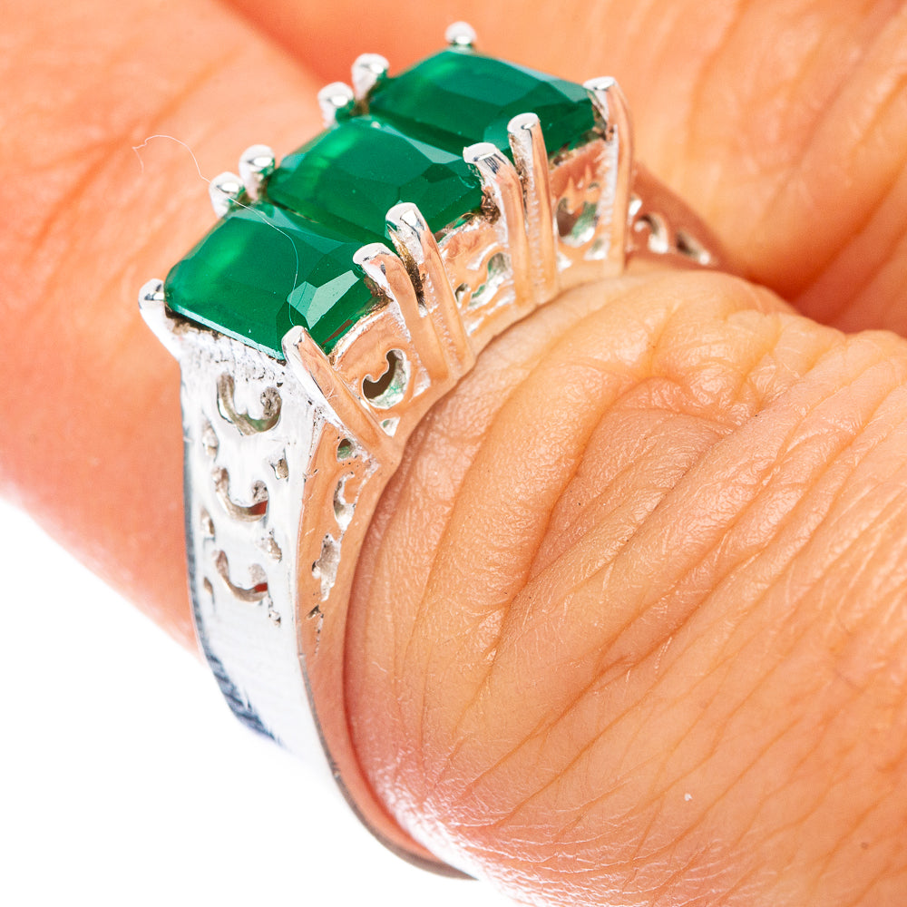 Green Sillimanite Ring Size 6.5 (925 Sterling Silver) R5682