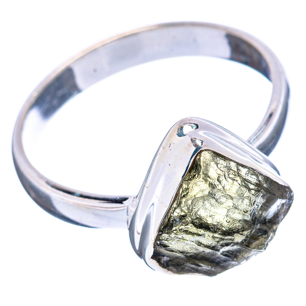 Rare Czech Moldavite Ring Size 8 (.925 Sterling Silver)
