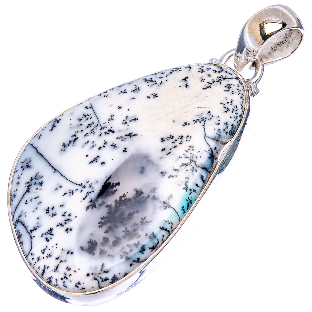 Dendritic Opal Pendant 1 7/8" (.925 Sterling Silver)