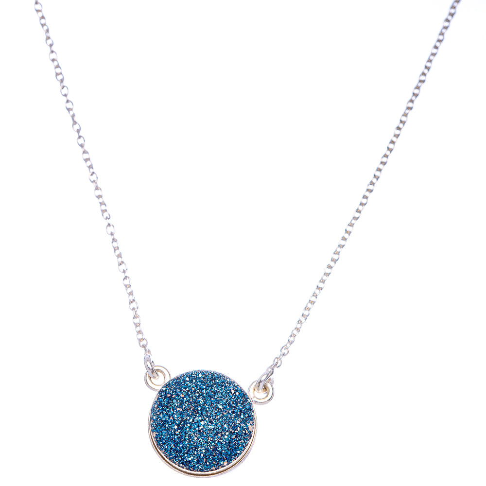 Titanium Druzy Necklace 17 1/8" (925 Sterling Silver) N90072
