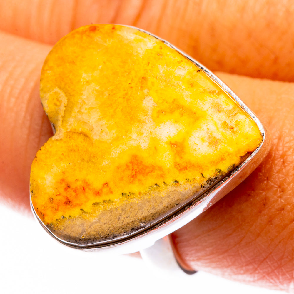 Large Bumble Bee Jasper Ring Size 9 (925 Sterling Silver) R141222