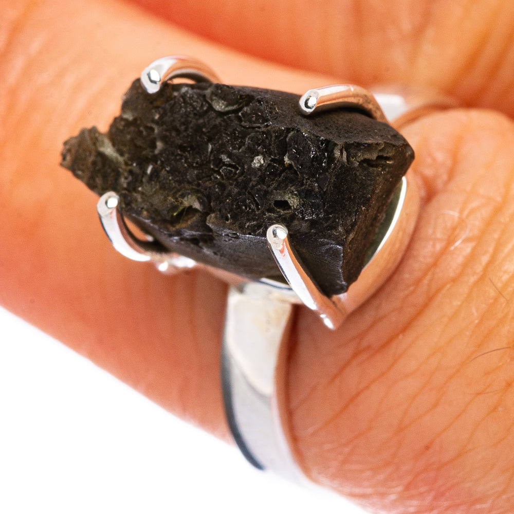 Rare Czech Moldavite Ring Size 7.25 (925 Sterling Silver) R146431