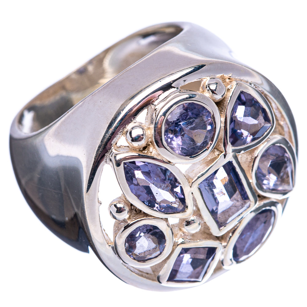 Premium Faceted Multi-Gem Tanzanite Ring Size 6.75 (.925 Sterling Silver)